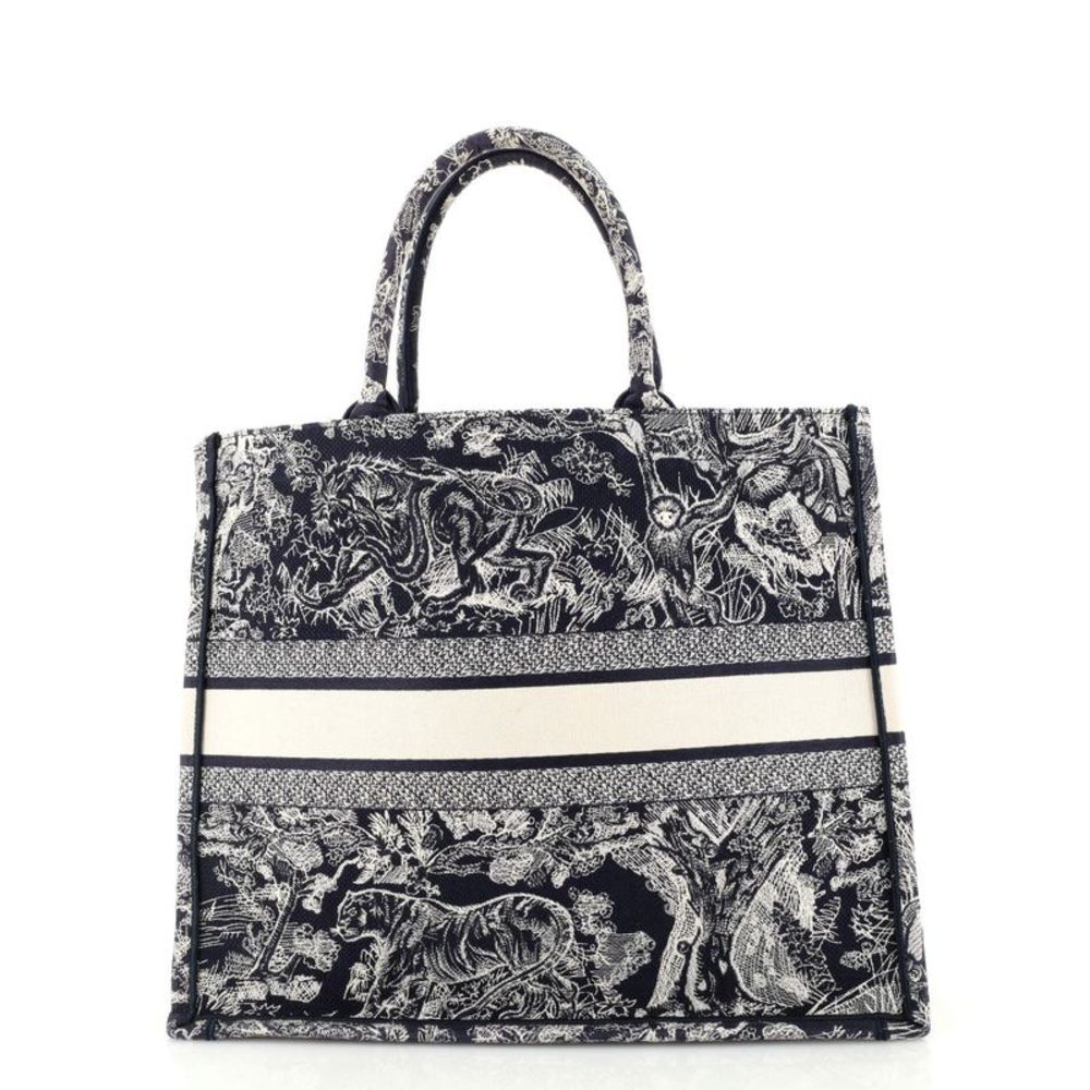 Christian Dior Book Tote Embroidered Canvas Large Blue - Picture 3 of 7